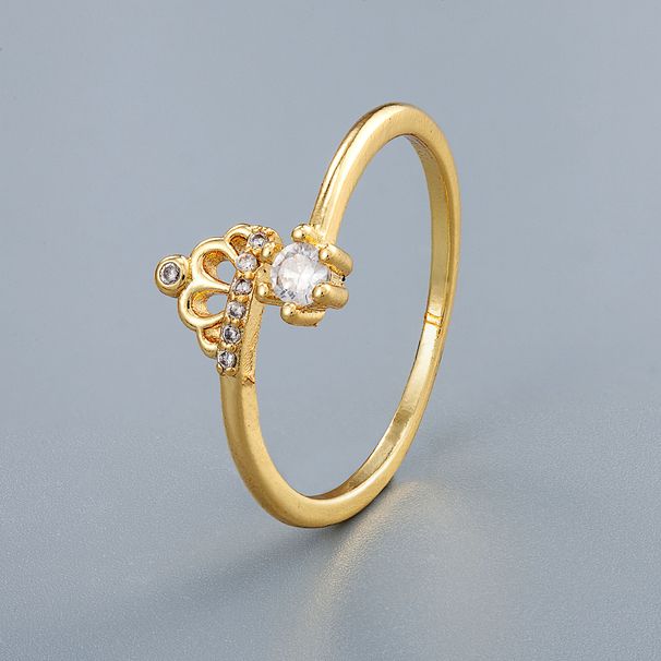 Spot Popular Diamond Crown Ring Zircon CZ Star Female Index Finger Ring Opening Adjustable Jewelry_ipsvogv.com