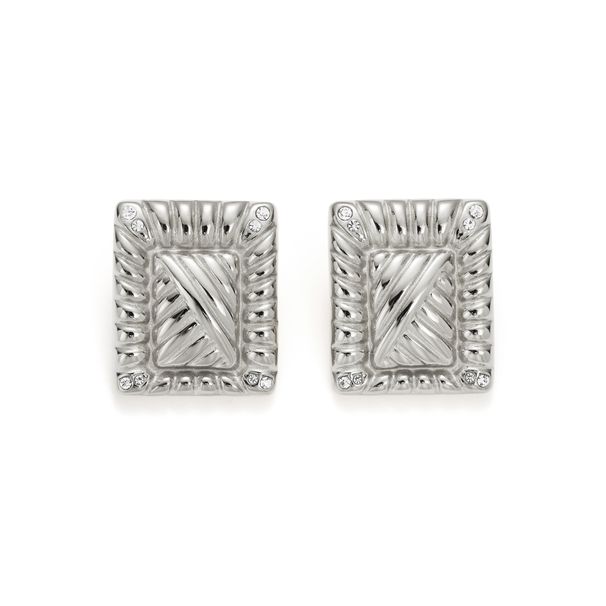 Women’s Jewelry Set Fashion Fashion Commuting Simple All Match Square Twill Zircon Titanium Steel Earrings_ipsvogv.com