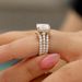 Sanjie Live Golden Zircon Women's Fashion Temperament Personality Classic Three Piece Ring Set_ipsvogv.com