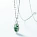 Olive Branch Simple Green Moss Stone Pendant Female S925 Silver Inlaid Water Grass Agate Sweater Pendant_ipsvogv.com