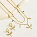 Personalized earring necklace set, niche inlaid zircon ear buckle double-layer design, long collarbone chain_ipsvogv.com