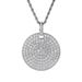Unisex Round Brand Shiny Zircon Pendant Round Full Diamond Military Brand Pendant Micro Inlaid Men's Real Gold Hip Hop Jewelry_ipsvogv.com
