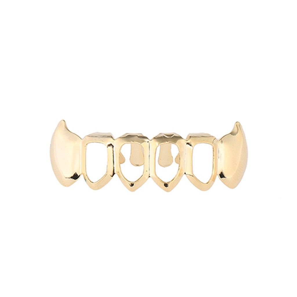 Unisex Hip Hop Braces Accessories Trendy Masquerade Hollow Fangs Gold Teeth Hip Hop Halloween Braces_ipsvogv.com