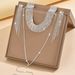 Women’s Jewelry Set Fashion Exquisite Claw Chain Y Shaped Rhinestone Full Diamond Necklace Neck Chain Clavicle Chain Versatile Accessories_ipsvogv.com