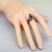 Blue Horse Eye Ring Women's Black Gold Electroplated Handpiece Sapphire Rings_ipsvogv.com