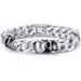 Qiaojin Trendy Personality Titanium Men's Cuban Chain Street Hip-Hop Skull Stainless Steel Bracelet_ipsvogv.com