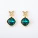 Qingdao jewelry emerald crystal micro inlaid zircon butterfly ethnic style women's earrings niche high-end feeling_ipsvogv.com