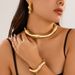Design Metal Wave Shaped Smooth Open Collar Choker Fashionable Irregular Lava Bracelet For Women_ipsvogv.com