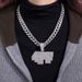 Hip Hop Alloy Letter Count 4PF Pendant Full Diamond Cuban Chain Trendy, Personalized, Fashionable, Exaggerated Men's_ipsvogv.com