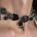 Original Thorn Rose Chinese Velvet Flower Titanium Steel Necklace Punk High End Heavy Duty Niche Button Necklace Clavicle Chain_ipsvogv.com