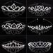 Unisex Girls Crystal Glass Tiara Bridal Wedding Accessories Dinner Headband Tiara Diamond Wedding hair accessories_ipsvogv.com