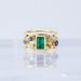 Cao Shi's Creative New Geometric Pattern Women's Gold Set With Green Zircon Ring Accessories_ipsvogv.com