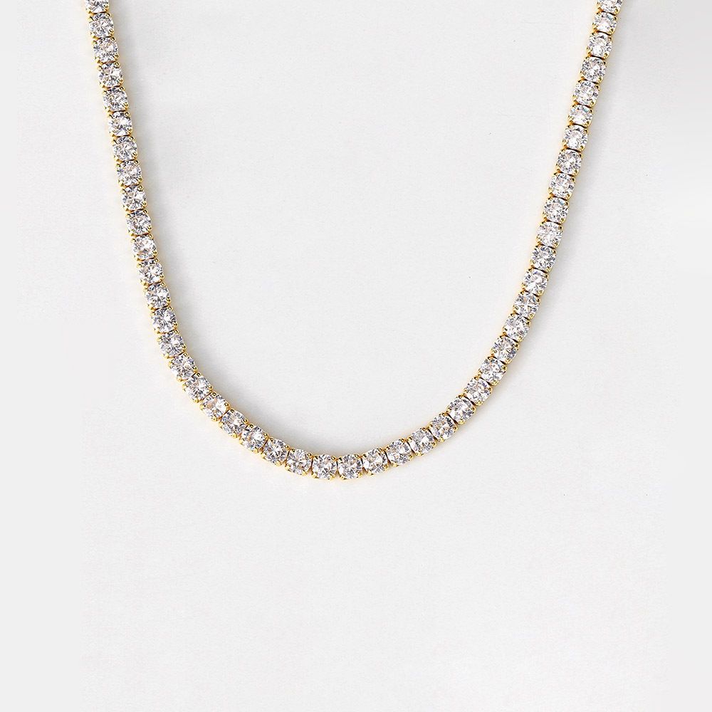 Women’s Jewelry Set Fashion Popular Hip Hop Zircon Tennis Chain Men And Women Street Fashion Full Diamond Necklace Accessories_ipsvogv.com