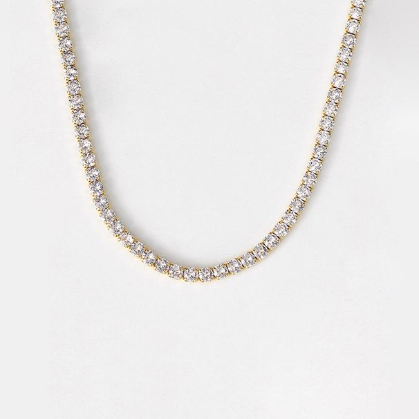 Women’s Jewelry Set Fashion Popular Hip Hop Zircon Tennis Chain Men And Women Street Fashion Full Diamond Necklace Accessories_ipsvogv.com