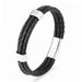 Minimalist men's multi-layer leather rope new atmospheric stainless steel bracelet, fashionable and versatile to choose_ipsvogv.com