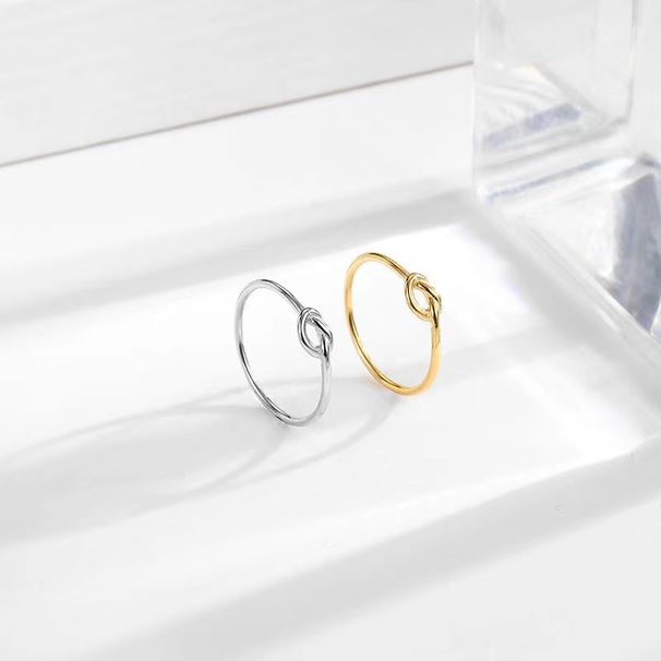 High Quality Titanium Steel Material, Genuine Gold Electroplating, Minimalist And Fashionable Knotted Peach Heart Ring_ipsvogv.com