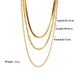Titanium Steel Figaro Triple Chain Fashion Light Luxury Colorless Accessories Necklace For Women_ipsvogv.com
