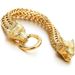 Stainless Steel Personality Viking Wolf Head Franco Link Chain Bracelet For Men_ipsvogv.com