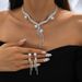 Pearl & Water Diamond Necklace & Earrings Set - Tassel Design Bridal Jewelry For Women, Elegant Wedding Party Set_ipsvogv.com