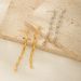 Gold-Plated Copper Simple Design For Women, Evening Show Water Drop Tassel S-Silver Needle Earrings_ipsvogv.com