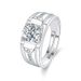 Temperament, Business Style, High Carbon Zircon Vertical Pattern Sparkling Diamond Men's Ring, Open Wedding Ring_ipsvogv.com