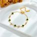 Women's Jewelry Simple Personality Square Green Zircon Splicing Chain Titanium Steel Bracelet Gold Plated Non Fading All Match Female_ipsvogv.com
