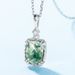 special Supply Of Lattice Natural Water Grass Agate Pendant Necklace S925 Silver Green Moss Clavicle Chain Customization_ipsvogv.com