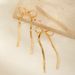 Gold-Plated Copper Bowknot Long Tassel Simple Classic Metal Ribbon Knotted French Style Earrings With Silver Needle_ipsvogv.com