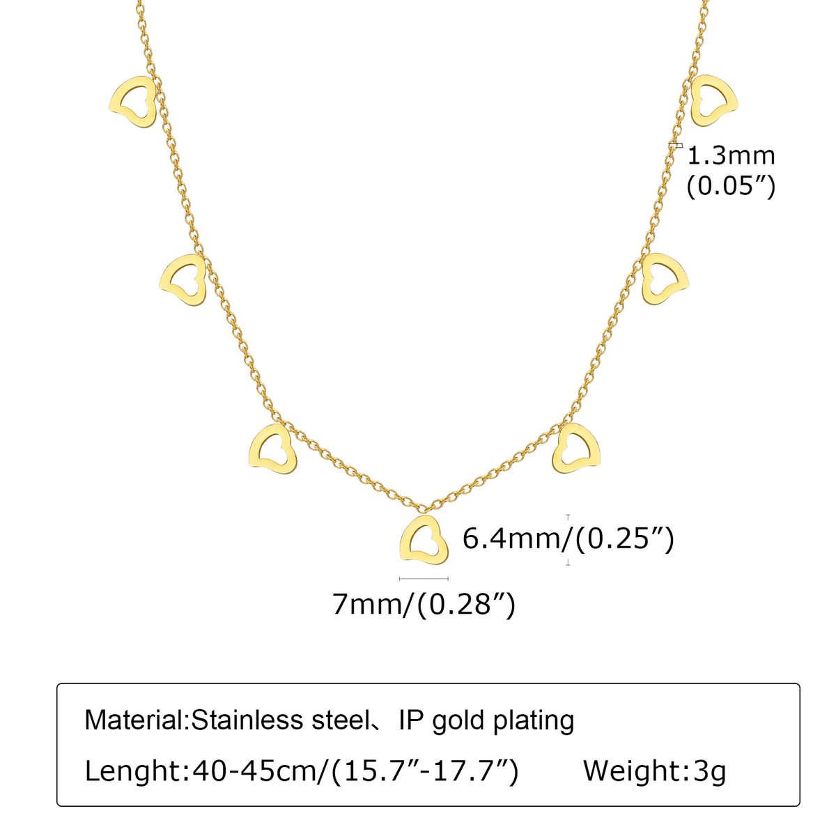 Women's Jewelry Gold Stainless Steel Heart Tassel Necklace Clavicle Chain Hollow Zirconia Jewelry_ipsvogv.com