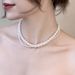 Pure Silver S Cream Colored Round Strong Light Shi Jia Bei Pearl Necklace For Female Blogger Fever, Same Style_ipsvogv.com
