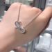 Silver Bow Full Diamond Necklace Female Element Crystal Clavicle Necklace_ipsvogv.com