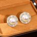 Cao Shi's New Trendy and Gentle Small Fragrant Style for Women with Advanced Temperament, Irregular Round Earrings,_ipsvogv.com