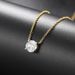 Unisex zircon two color electroplating four claw round necklace for women all match accessories_ipsvogv.com