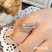 Cao Shi Ruili Magazine Open Creative Wheat Ear Shape Full Diamond Women's Light Luxury Shining Zircon Ring_ipsvogv.com