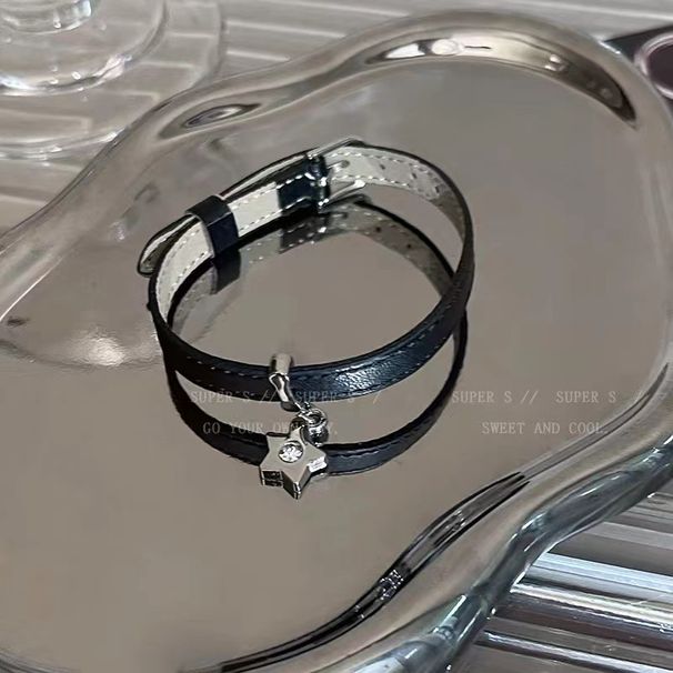 Y2k Sweet Cool Hot Girl Star Pendant Adjustable Stacking Bracelet Millennial Style Niche Design Titanium Steel Couple Bracelet_ipsvogv.com