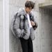 Men's clothing Autumn-winter fur men's coat Fashion casual silver fox fur coat thickened to keep warm_ipsvogv.com