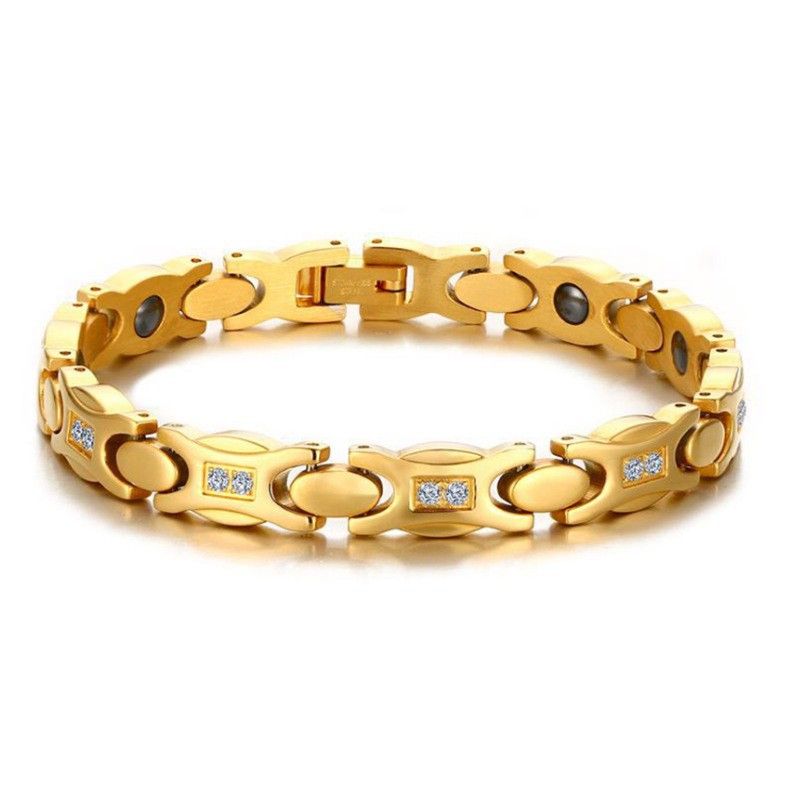 Men's Jewelry Oval Middle Bead Bottom Black Gallstone Magnet Bracelet Radiation Proof Anti Fatigue Health Care Bracelet_ipsvogv.com
