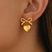 Simplicity, fragrance, Japanese and Korean style heart elegant bow design, college style, high-end feeling ear,_ipsvogv.com