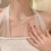 Summer Pearl Double Layered Love Necklace For Women, Light Luxury And High End Design, Unique Layered Exquisite Collar_ipsvogv.com