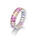 Rainbow zircon ring female S925 silver single row inlaid colored gemstone ring light luxury fashion_ipsvogv.com