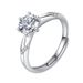 252 Sterling Silver S Moissanite One Carat Diamond Women's Classic Fashion Six Claw Wedding Proposal Adjustable Ring_ipsvogv.com