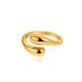 Unisex Fashion Simple All Match Light Luxury Glossy Water Drop Ring Female French Minimalist Adjustable Cross Open Ring_ipsvogv.com
