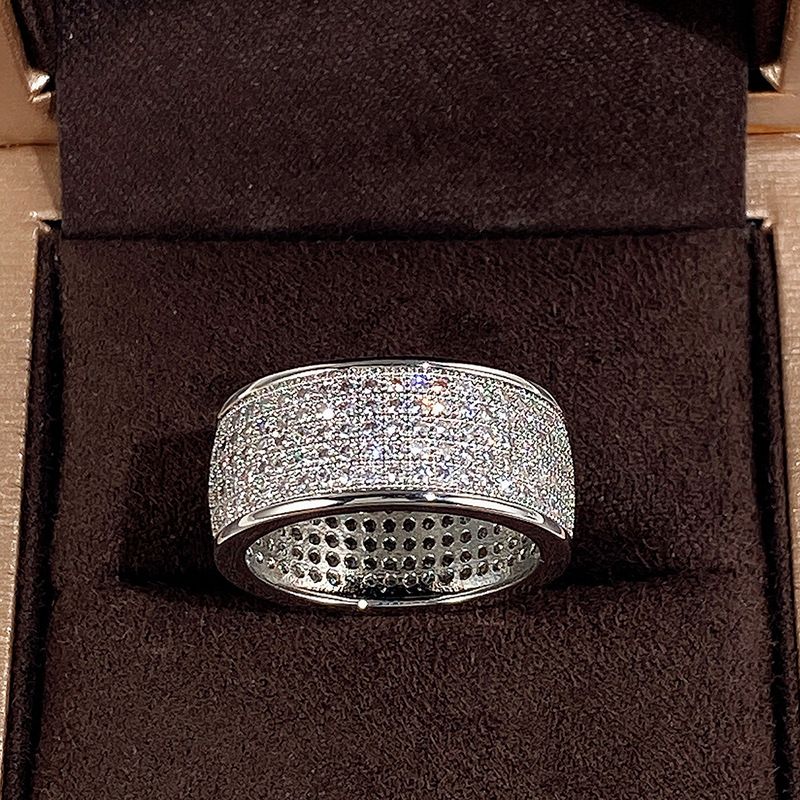 hot selling five row diamond ring, popular fashion jewelry for men and women_ipsvogv.com