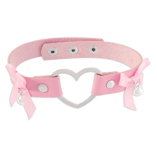 10379 Sweet Wind Geometric Love Collar Leather Bow Bell Halloween Joker Necklace_ipsvogv.com