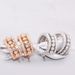 Double Ring Luck Beads Full Diamond Single Ring Earrings For Women Elements Crystal Earrings_ipsvogv.com