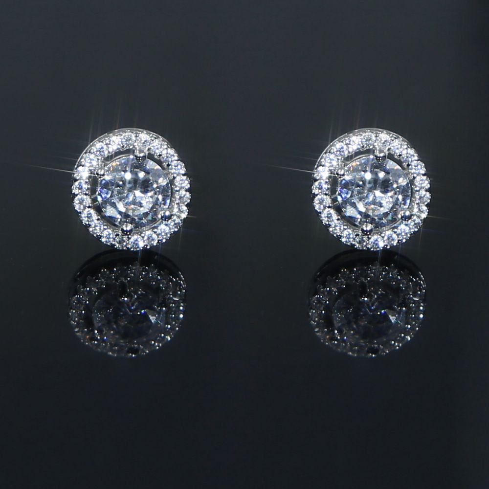 New Round Zircon Earrings Diamond Men's_ipsvogv.com