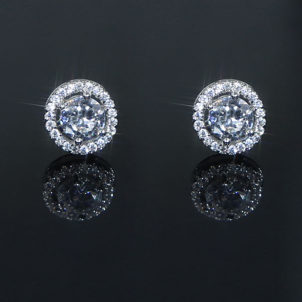New Round Zircon Earrings Diamond Men's_ipsvogv.com