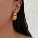 INS Fashionable Niche INS Retro Titanium Steel Hollow Silkworm Pupa Separation Earrings_ipsvogv.com