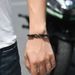 8-Character Leather Cord Stainless Steel Personalized Engraving DIY Woven Men's Infinite Bracelet_ipsvogv.com