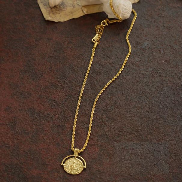 Liu Yifei's Same Necklace, Crescent Roman Coin Collarbone Chain, Women's Light Luxury Niche Design, High-end Sense_ipsvogv.com